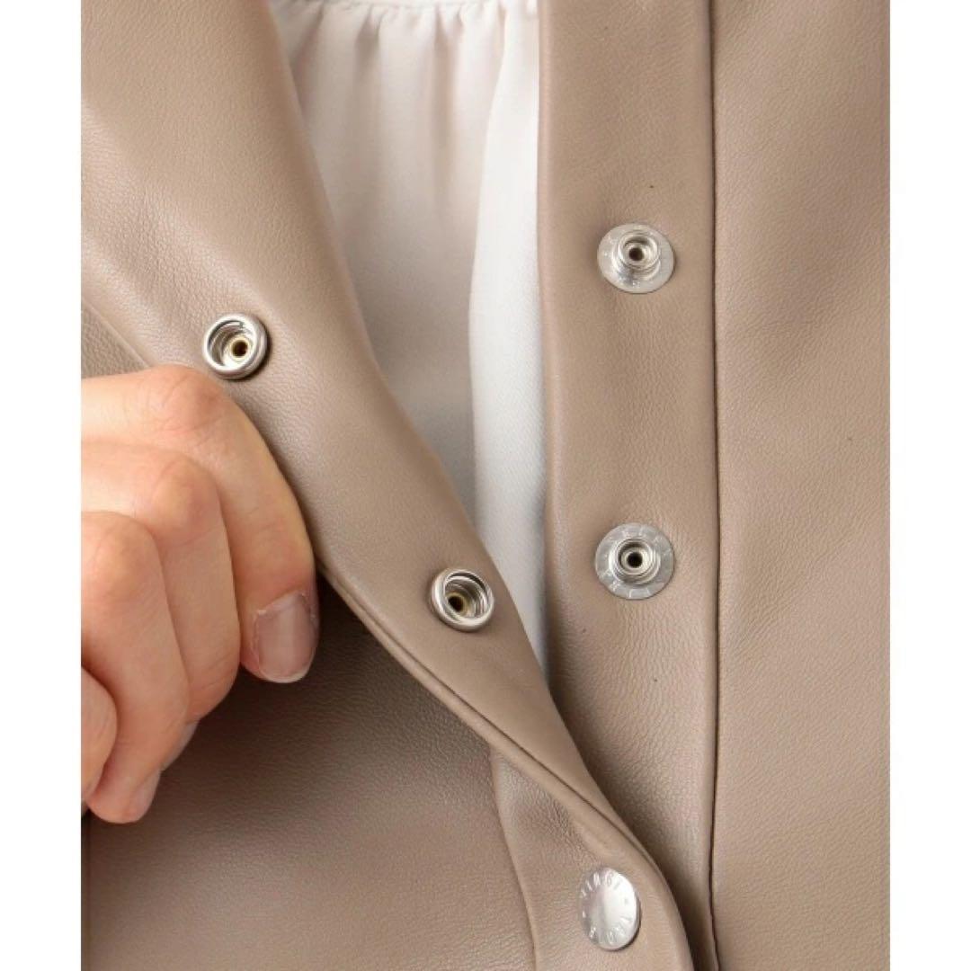 23区【中村アンさん着用】シープレザーノーカラージャケット　ベージュ系　38