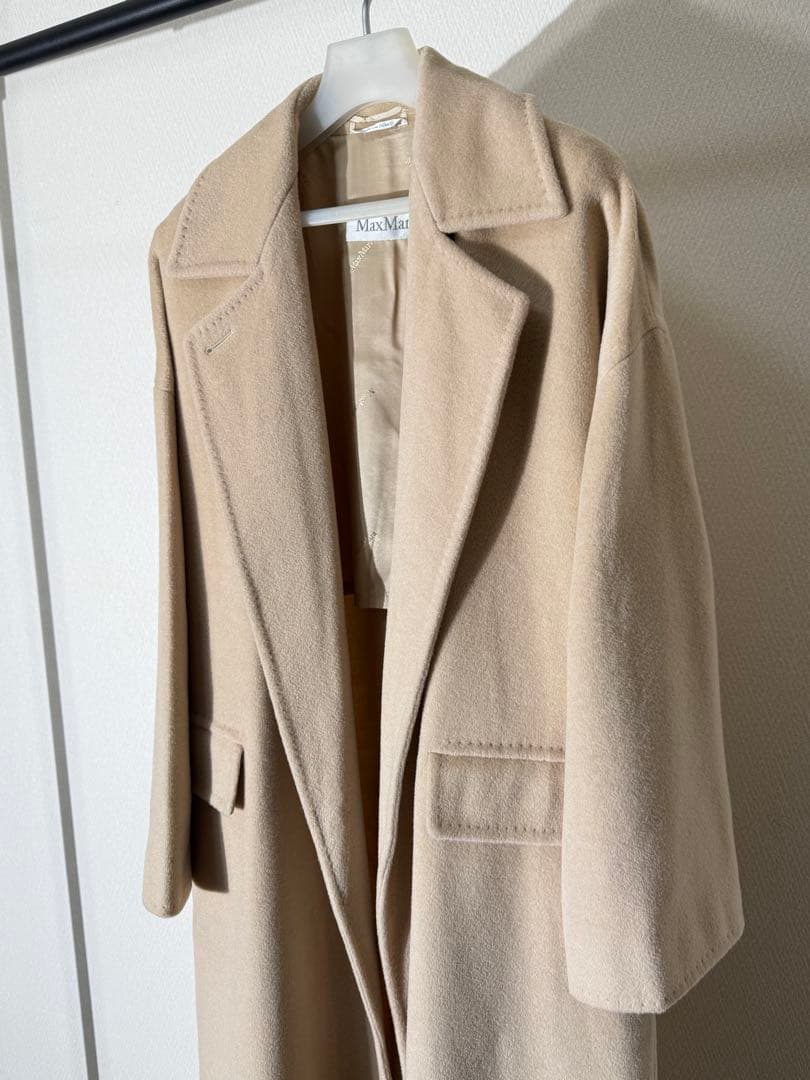 MAX MARA マックスマーラ ウールロングコート アイボリー系 40