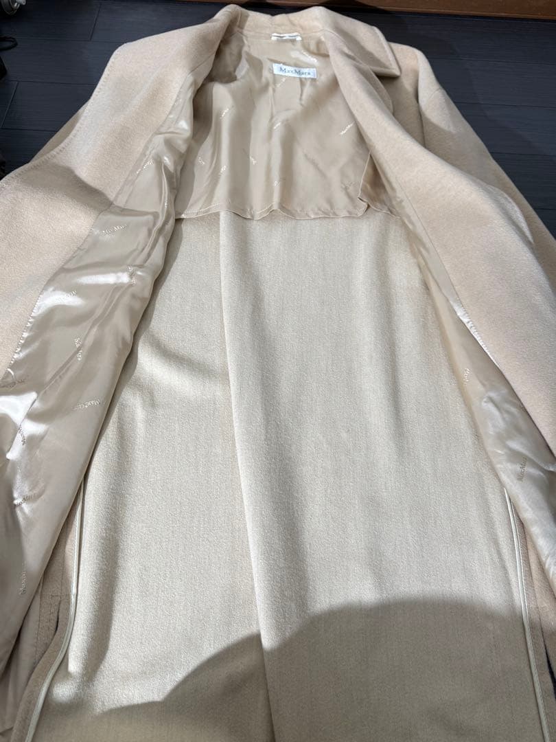 MAX MARA マックスマーラ ウールロングコート アイボリー系 40