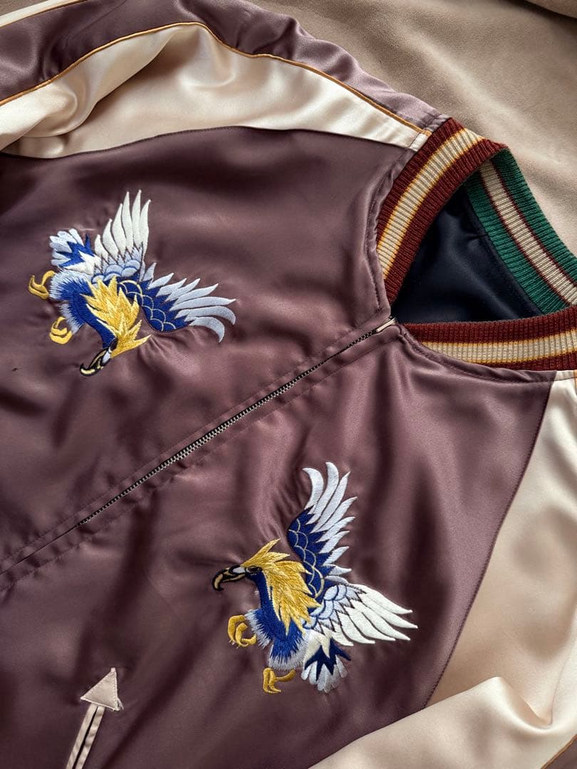 ２面用 テーラー東洋 ワシ 龍 地図 日本限定 スカジャン vintage