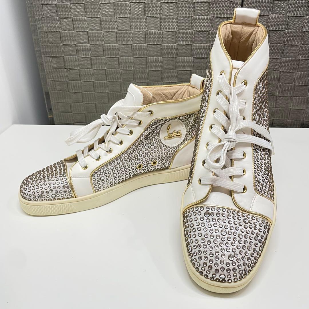 カ*レ様 Christian Louboutin ストーン装飾 ハイカットスニー