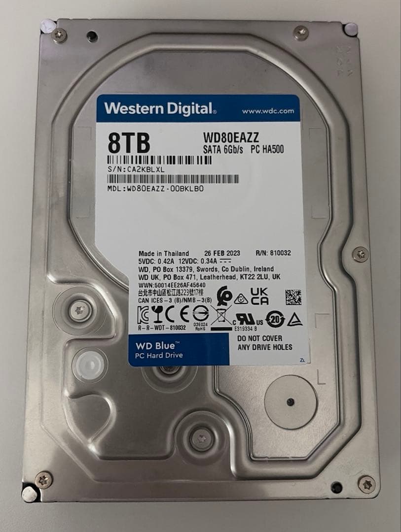 WD Blue HDD 8TB WD80EAZZ CMR方式 【動作確認済】
