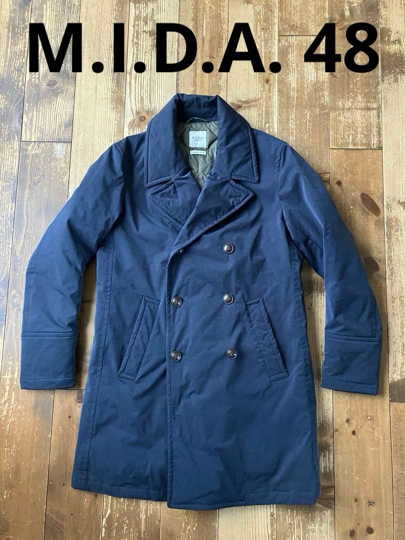 M.I.D.A. ミダ トレンチコート ダウン 紺 48 HERNO ムーレー