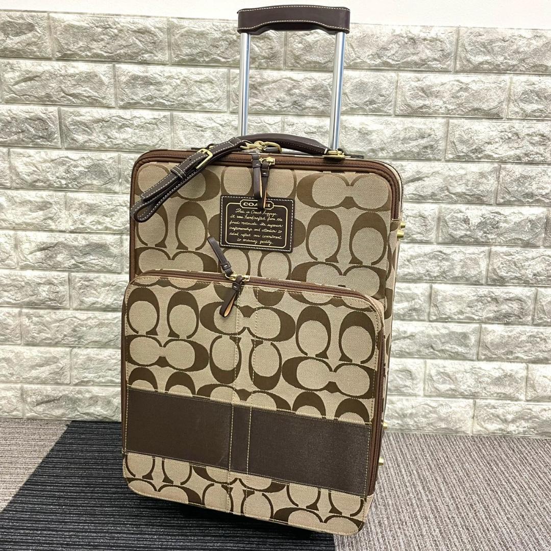 超美品　COACH　コーチ　F77020　キャリーケース　２輪　シグネチャー