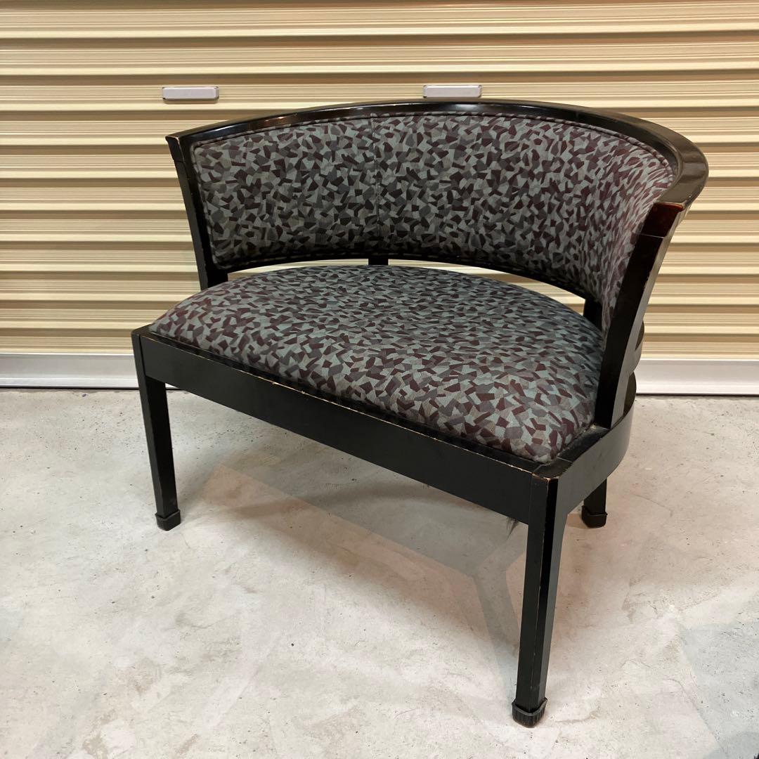 昭和レトロ マルニ ベントウッド 木製ロビーチェア ラウンジチェア 幾何学模様