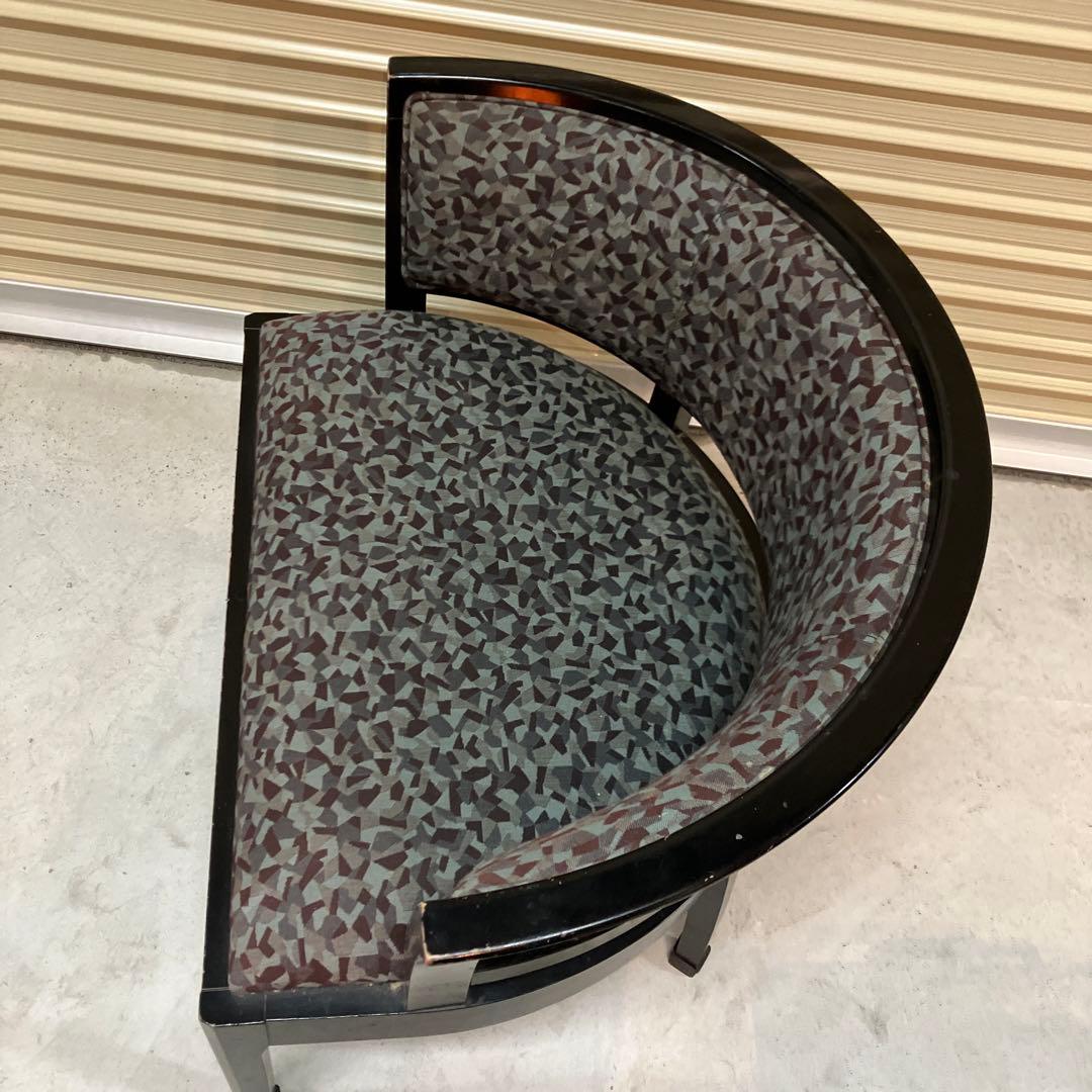 昭和レトロ マルニ ベントウッド 木製ロビーチェア ラウンジチェア 幾何学模様