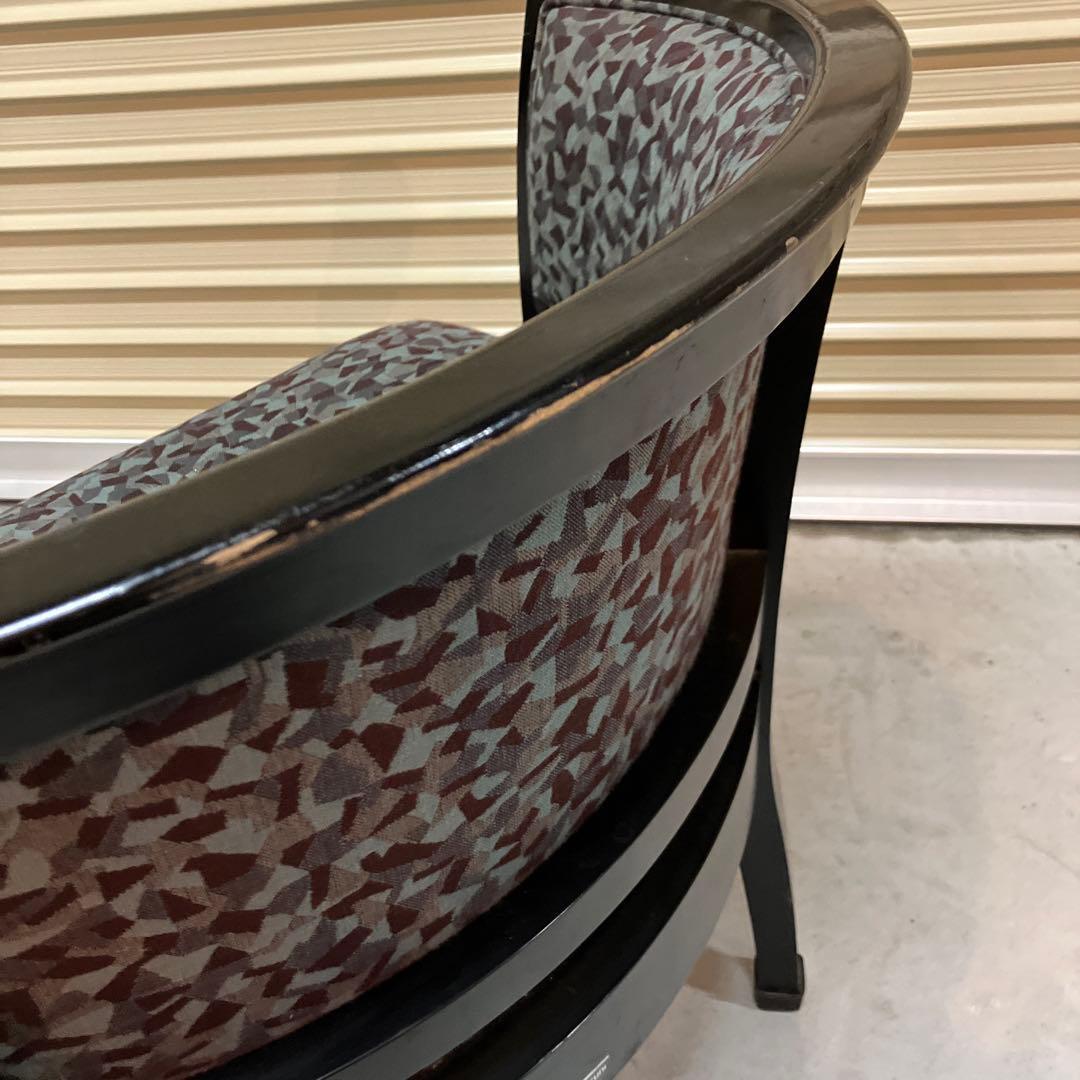 昭和レトロ マルニ ベントウッド 木製ロビーチェア ラウンジチェア 幾何学模様