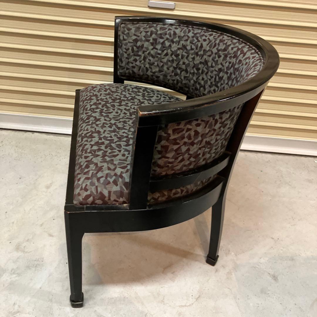 昭和レトロ マルニ ベントウッド 木製ロビーチェア ラウンジチェア 幾何学模様