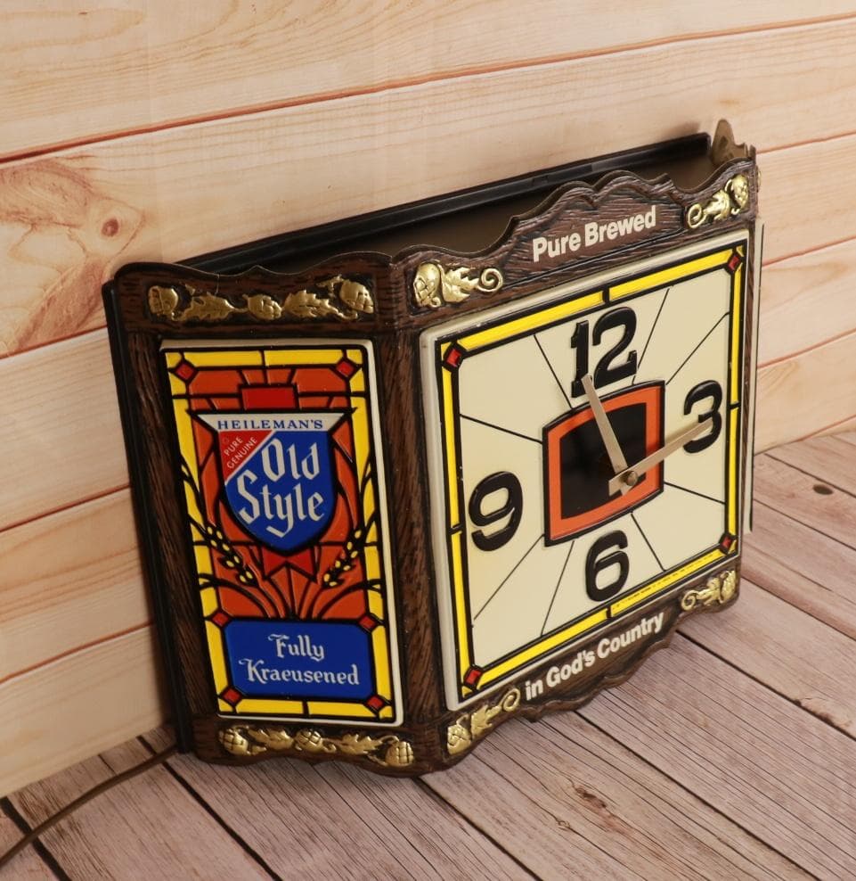 ヴィンテージ　1978年ヘイマンズ　オールドスタイルビール　ステンドグラス時計