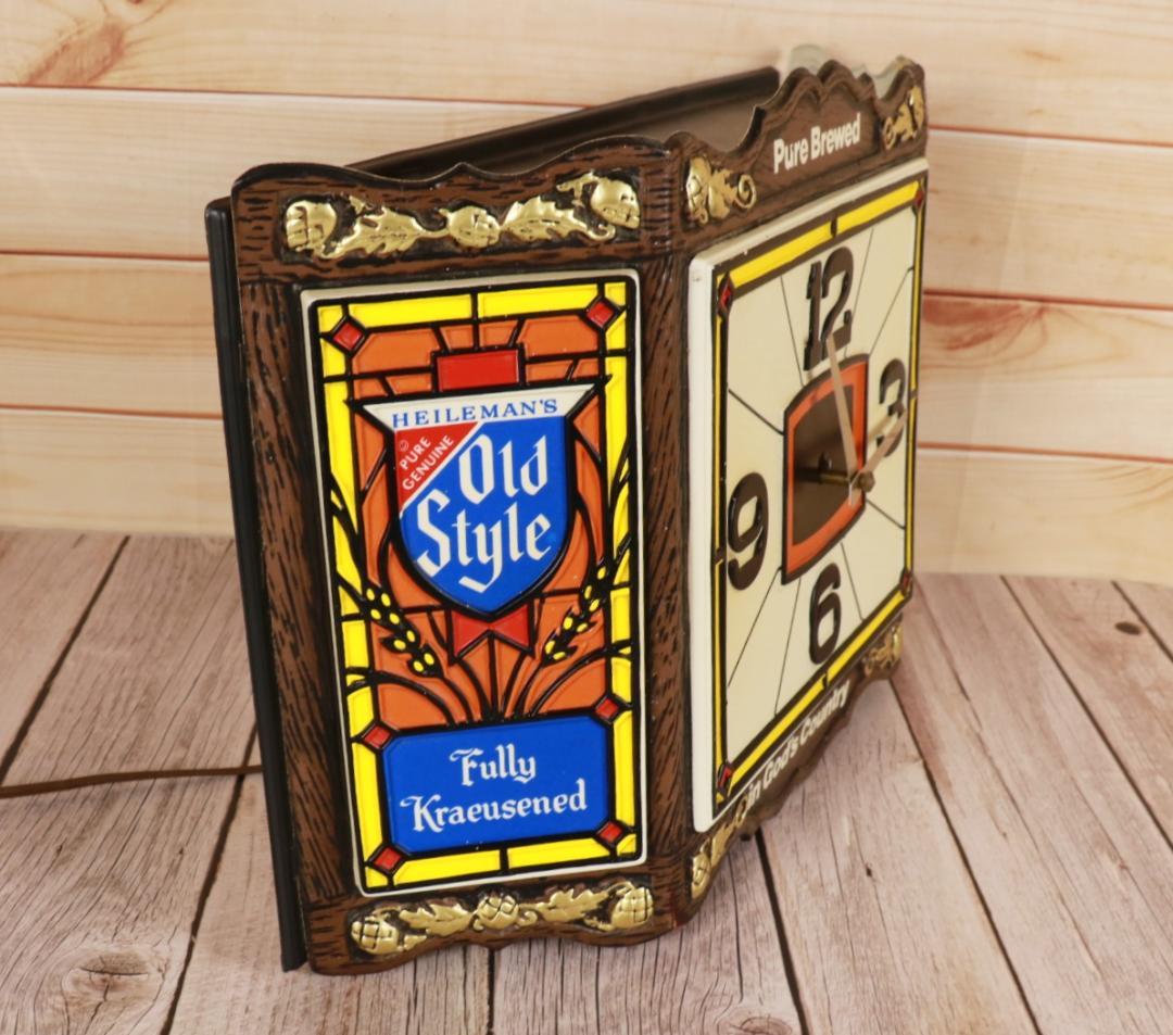 ヴィンテージ　1978年ヘイマンズ　オールドスタイルビール　ステンドグラス時計