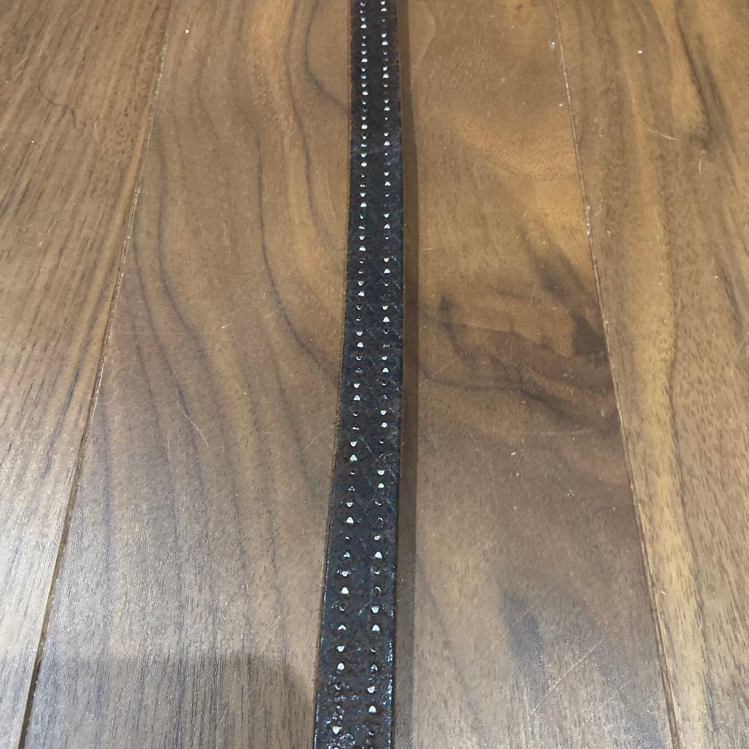 希少配色 HTC ピラミッドスタッズ シルバー&ブラック ナローベルト 34