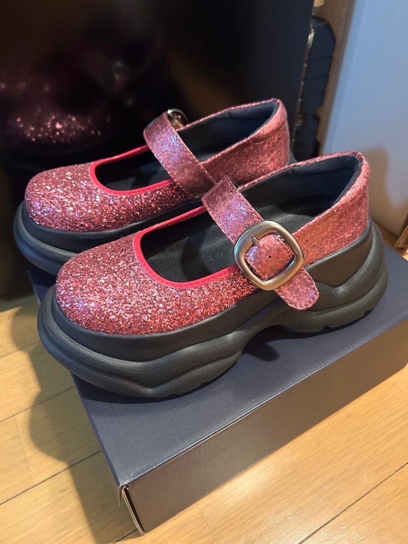 MILK 靴 ピンク Babyシューズ ストラップシューズ