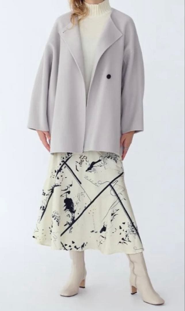 Aga ＋ アーガプラス ライトグレー アウター ミディコート 9号 M 新品