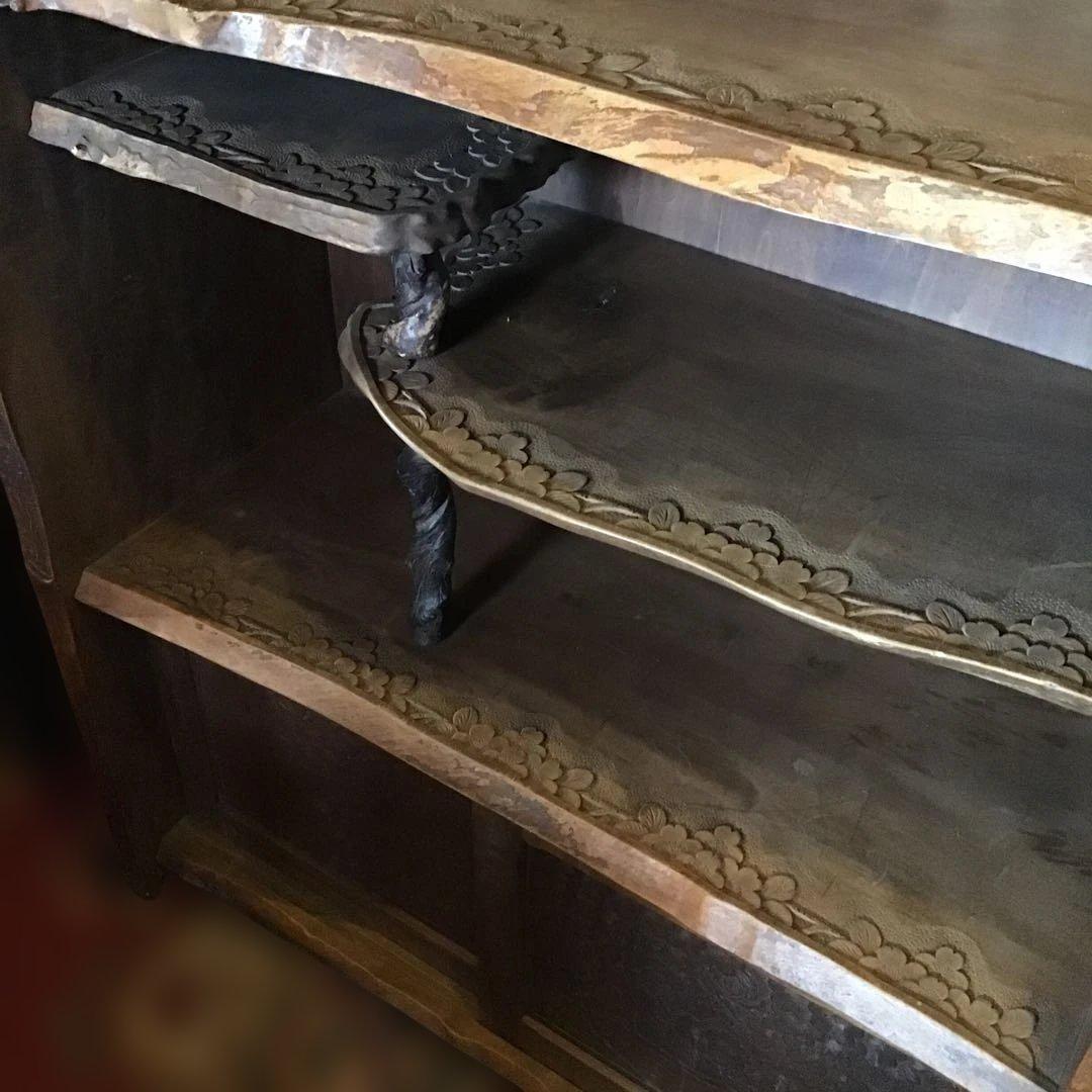 アンティーク軽井沢彫り　茶道具　茶室　箪笥 櫻