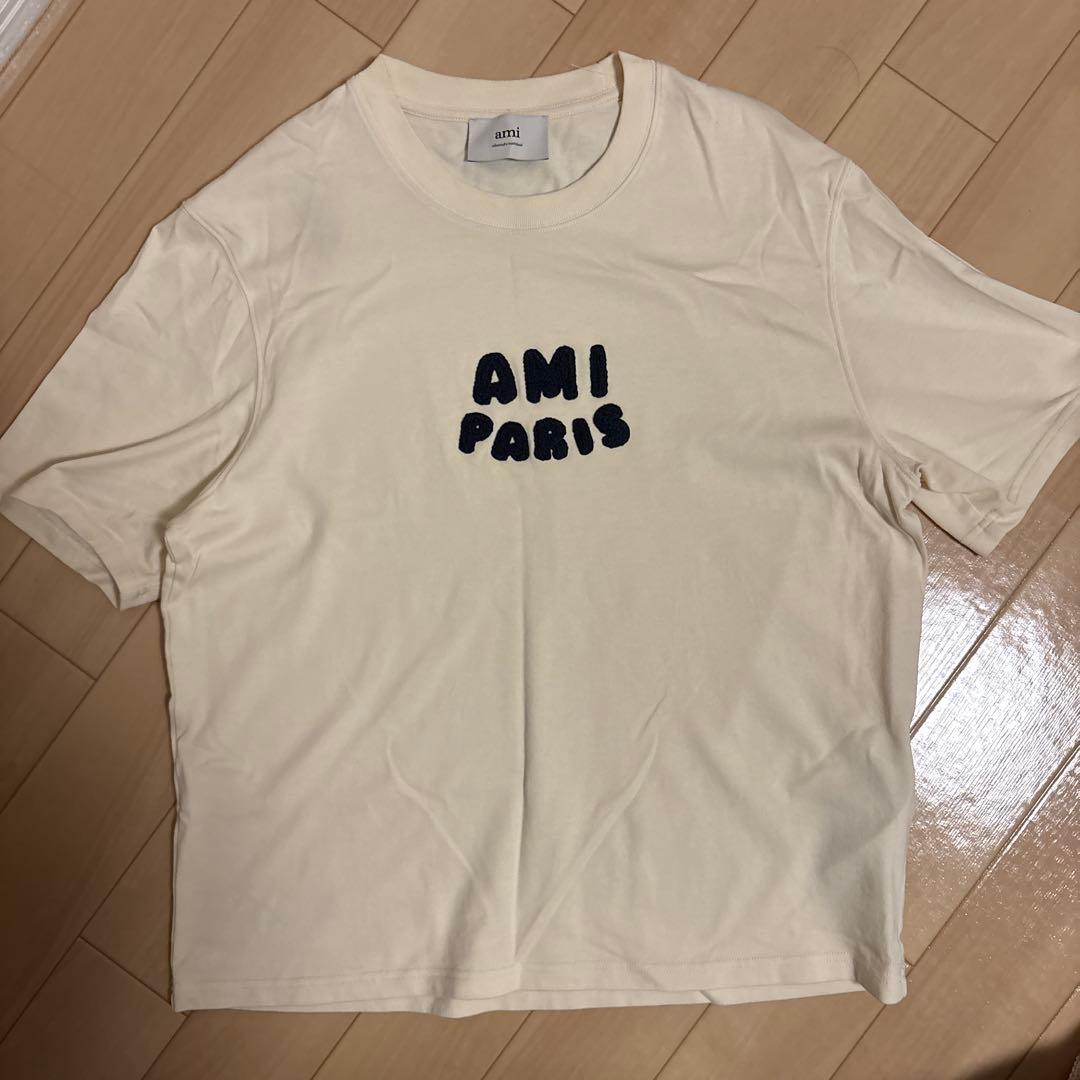 ami AMI PARIS パッチロゴ Tシャツ　ホワイトクリーム　S