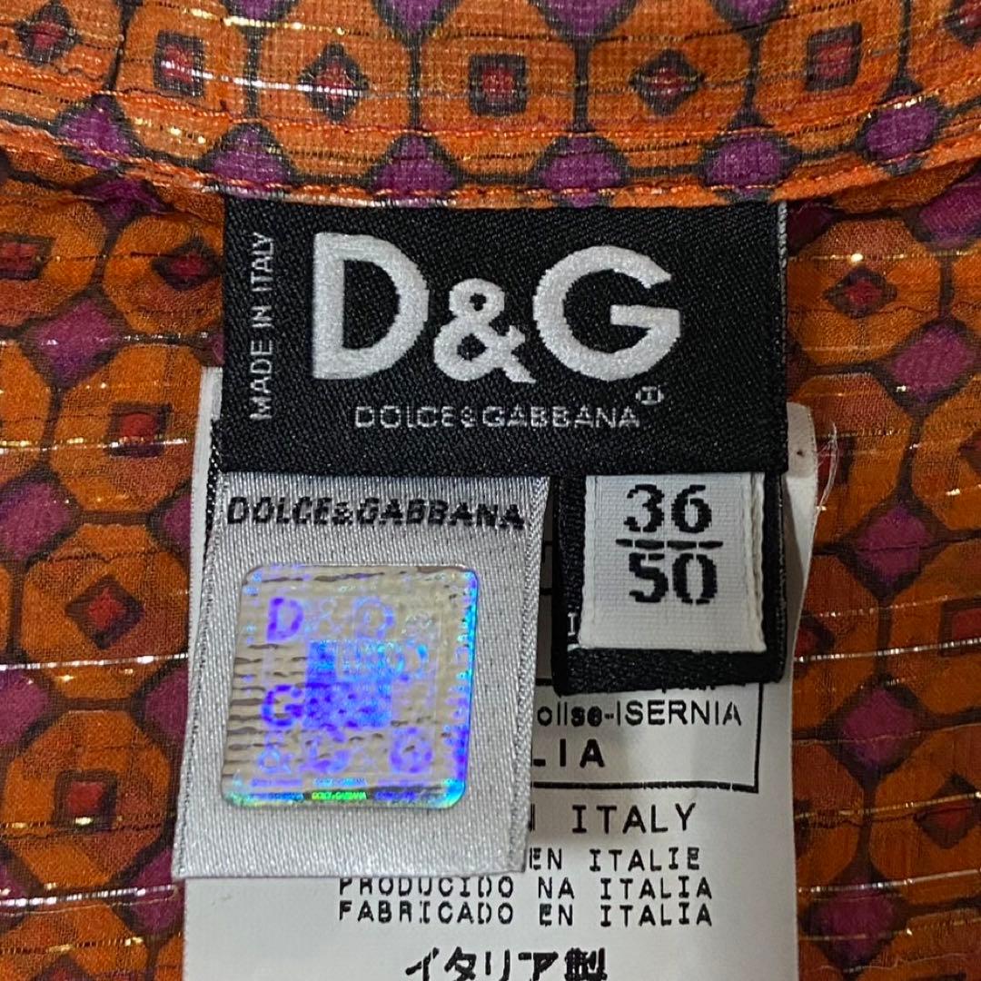 ドルチェ＆ガッバーナ シャツ ラメ オレンジ Lサイズ相当 メンズ