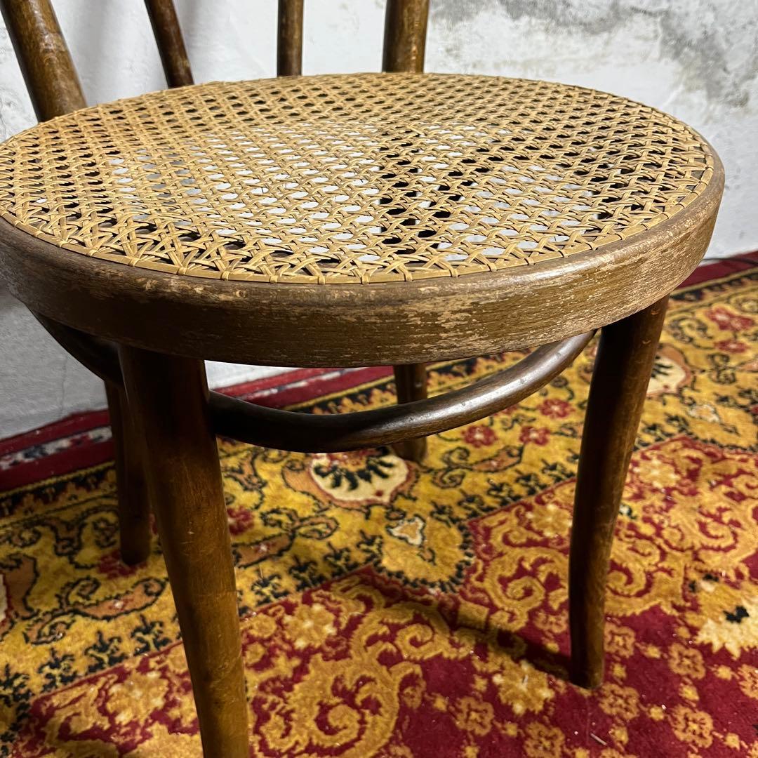 マルニ木工 ベントウッドチェア ラタン座面 昭和レトロ 曲木椅子②