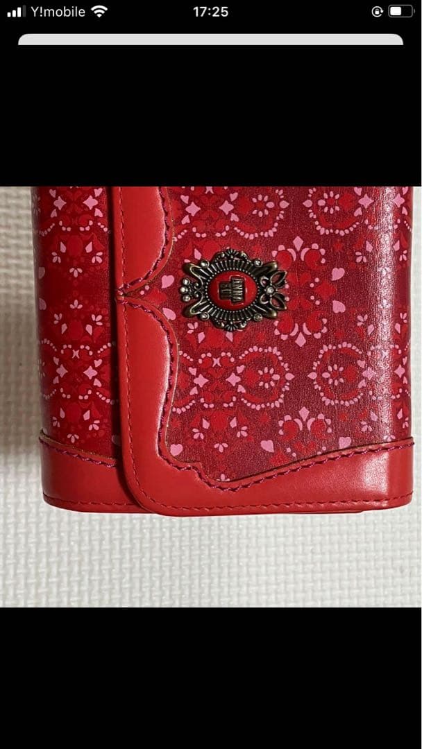 ・未使用　ANNA SUI アナスイ　レザー三つ折り財布　ルビー