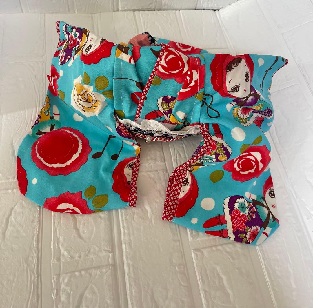 犬猫着物♡簡単に着れる着物帯付き 七五三　正月撮影会　振袖ひな祭り 人気の人形柄