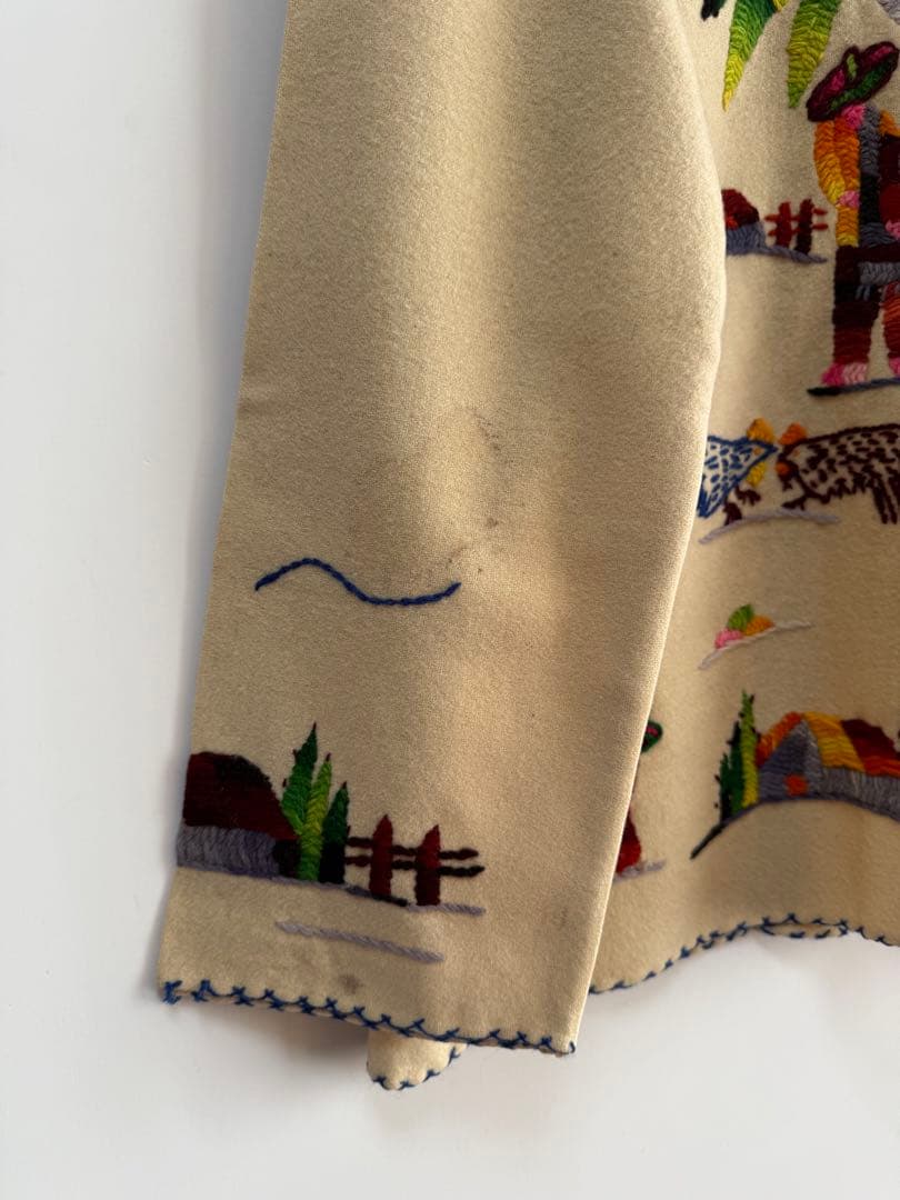 50s 60s 刺繍 メキシカンジャケット クリーム hooked toro
