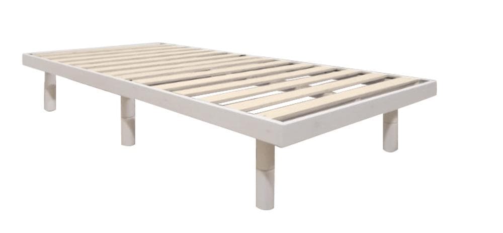 お買い得品！　高さ調節可能なすのこベッド【シングル　ホワイト　フレームのみ】