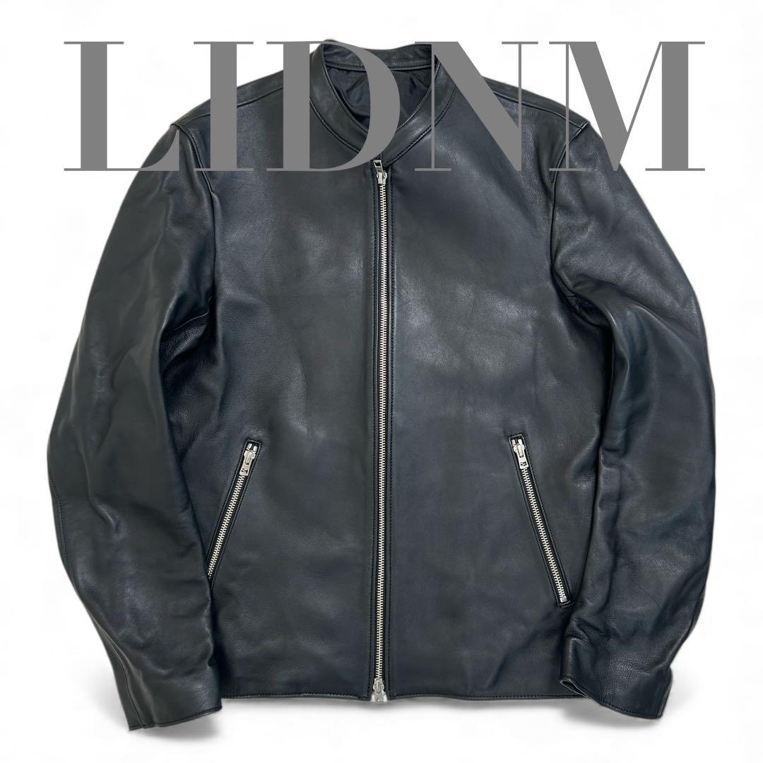 【極美品】 LIDNM リドム ラムレザー シングルライダースジャケット L 黒