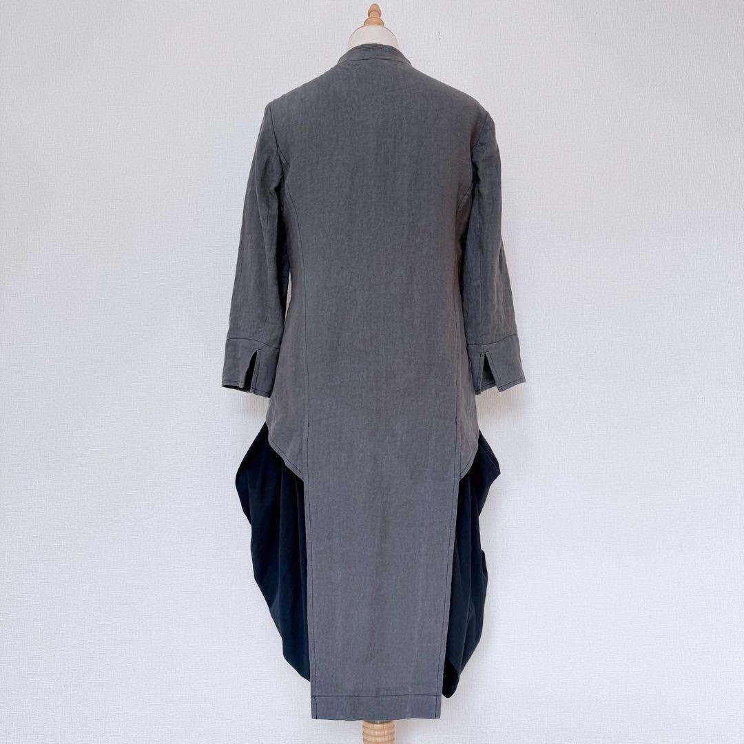 PRIDE 異素材ドッキング モードジャケット リネン×コットン ドレープ