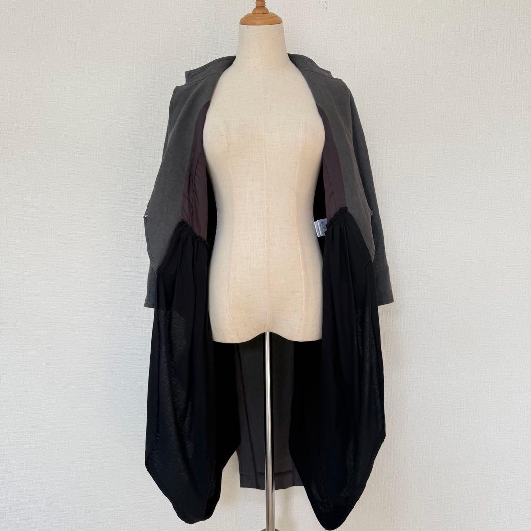 PRIDE 異素材ドッキング モードジャケット リネン×コットン ドレープ