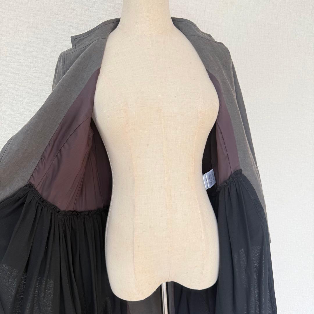 PRIDE 異素材ドッキング モードジャケット リネン×コットン ドレープ