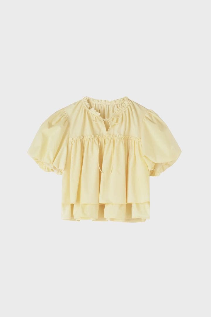 新品未使用　THETOE ポルトパフブラウス　イエローS