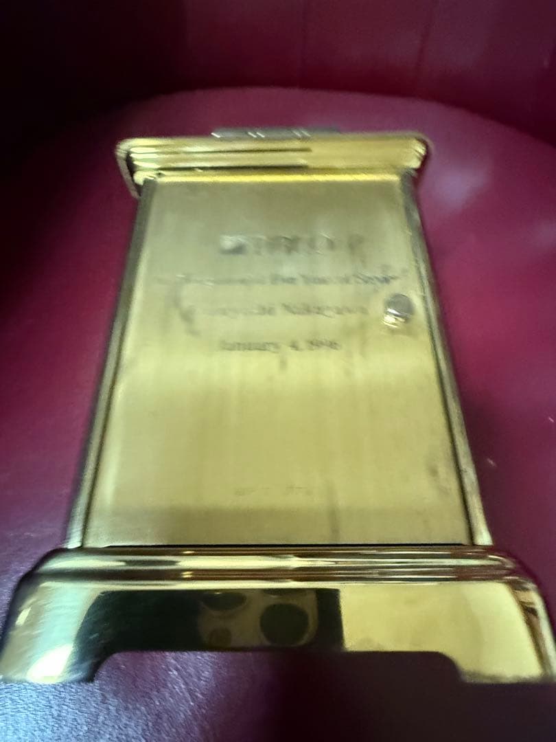 Tiffany & Co. Portfolio真鍮置き時計ドイツ製高12cm動作