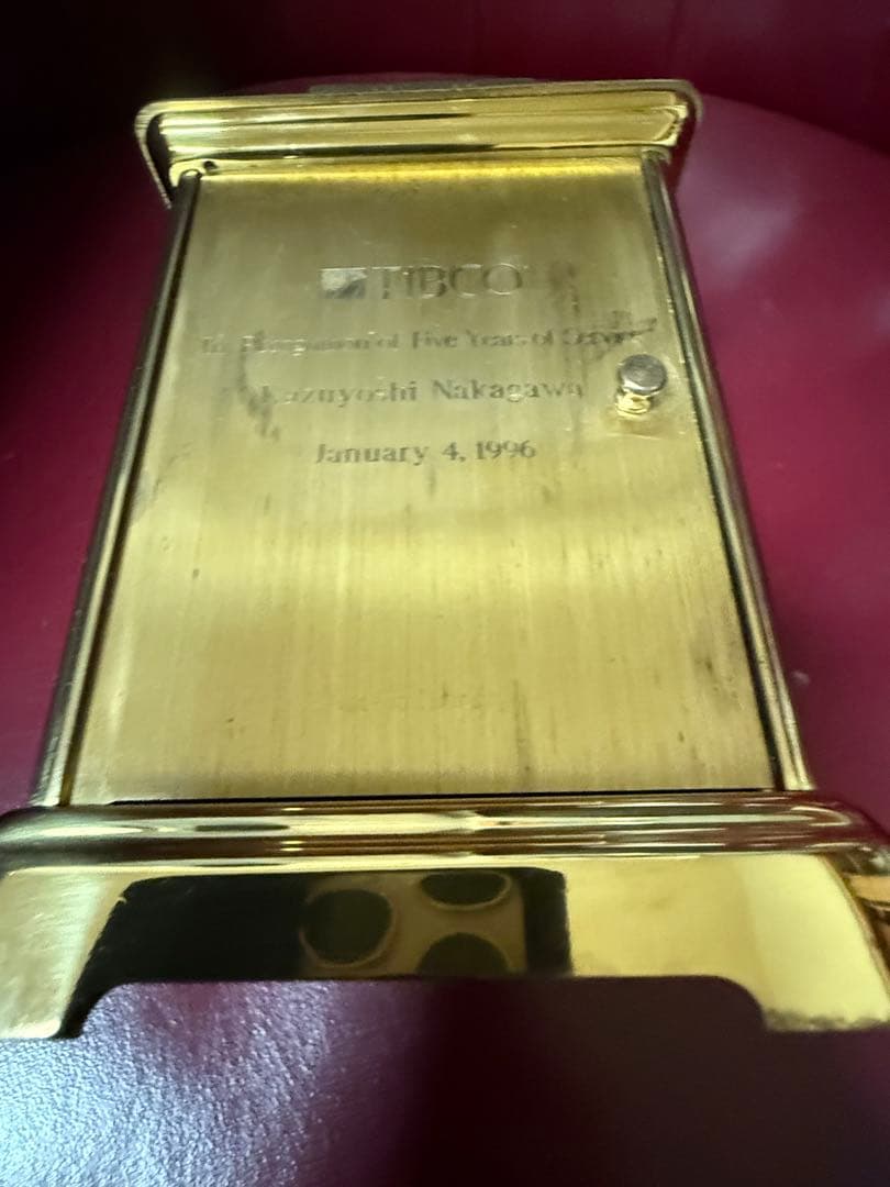 Tiffany & Co. Portfolio真鍮置き時計ドイツ製高12cm動作