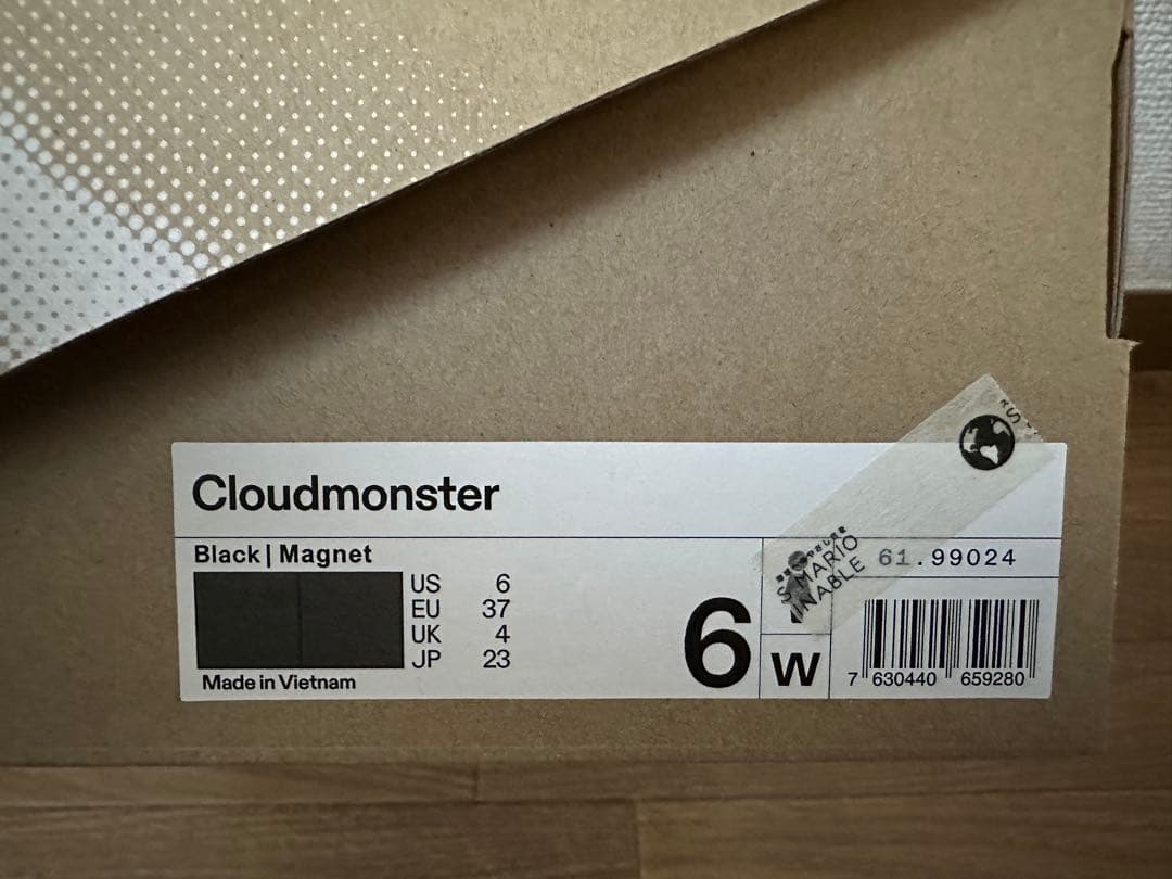 む*び様 On Cloudmonster レディース　黒　23cm ブラックマグ