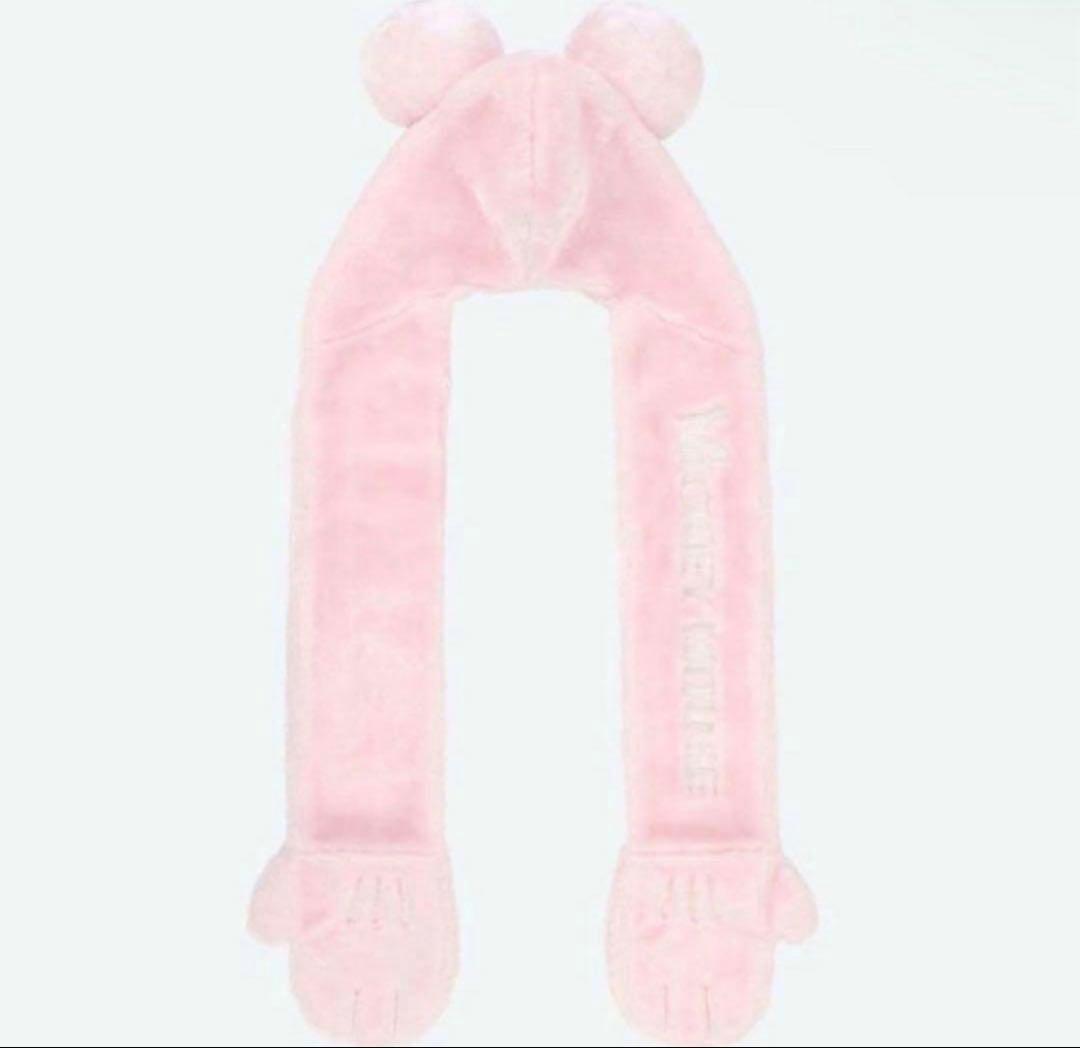 ミニーマフラーキャップ ピンク ディズニー