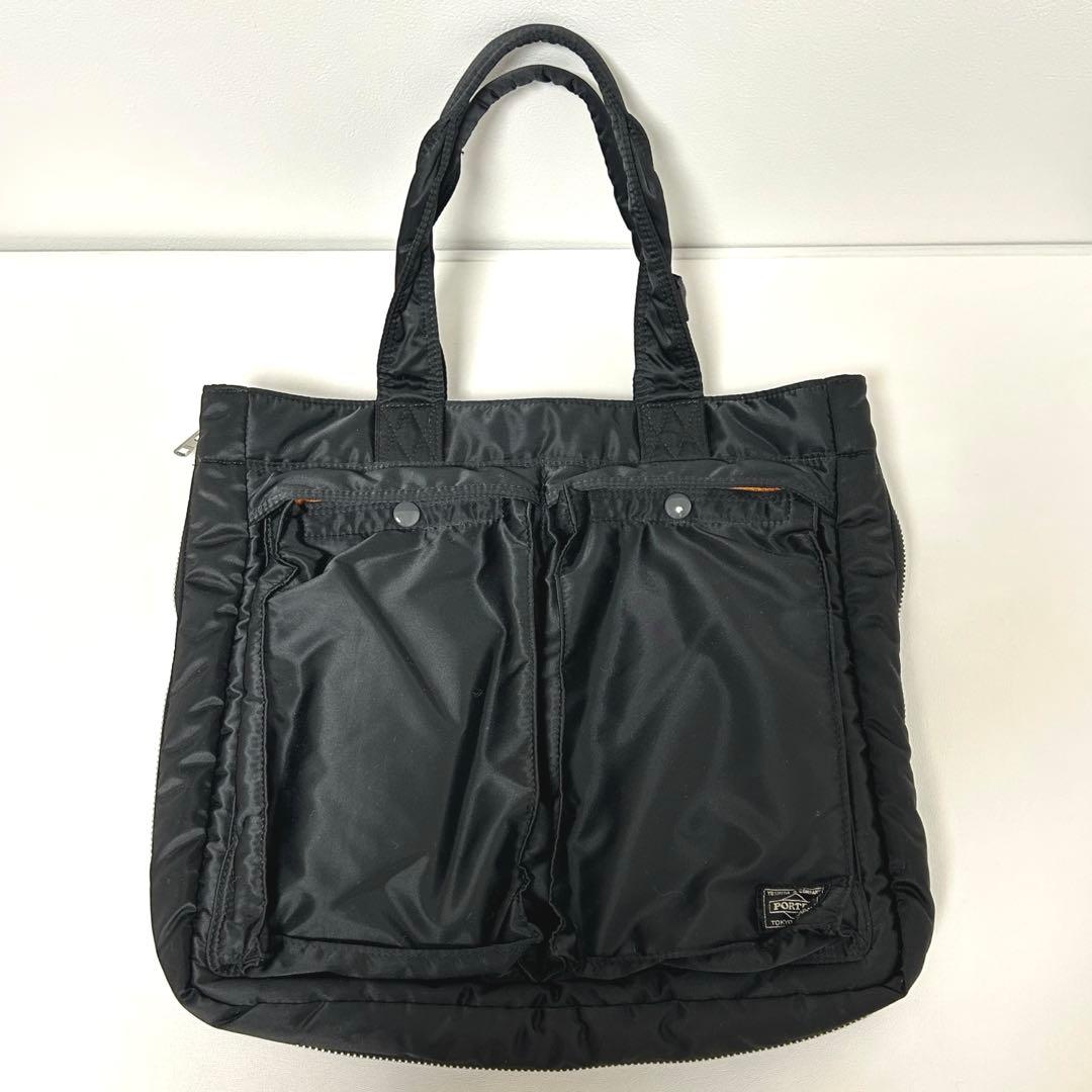 【美品】PORTER 吉田カバン ポーター タンカー トートバッグ ブラック