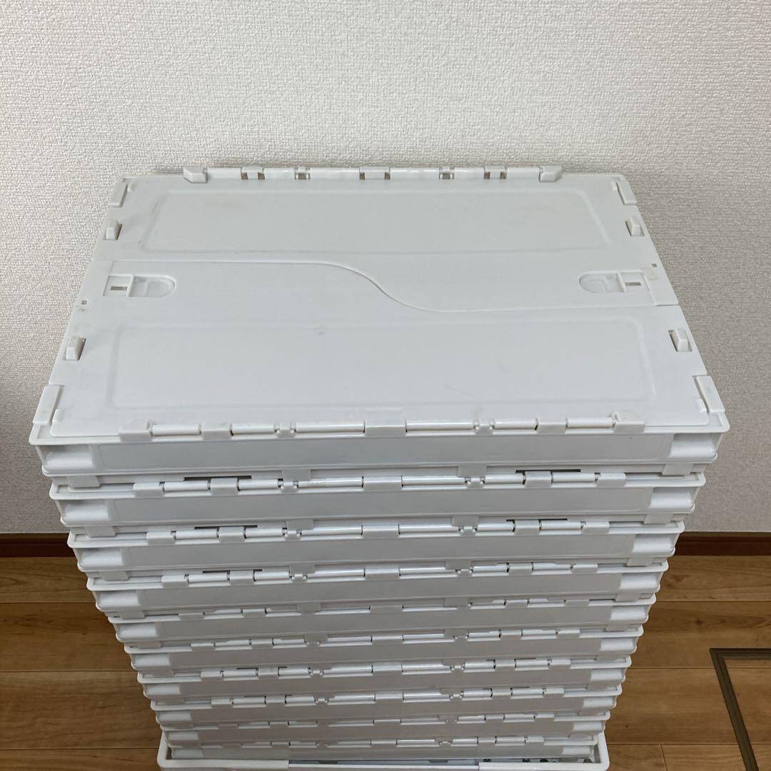 エコン　カラーオリコン ふた一体型50Lオフホワイト10個　台車は別