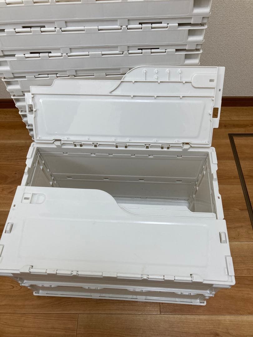 エコン　カラーオリコン ふた一体型50Lオフホワイト10個　台車は別