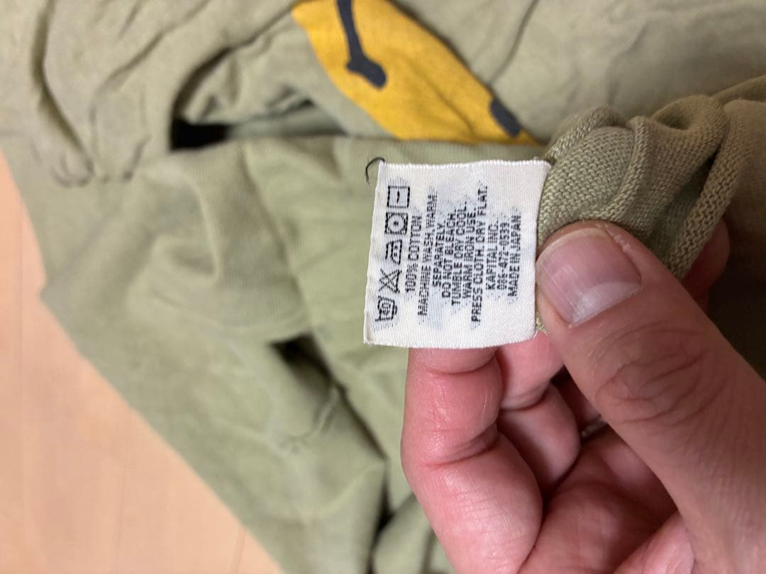 KAPITAL スマイルプリント ラグラン ダブルスリーブ 袖ボタン 日本製