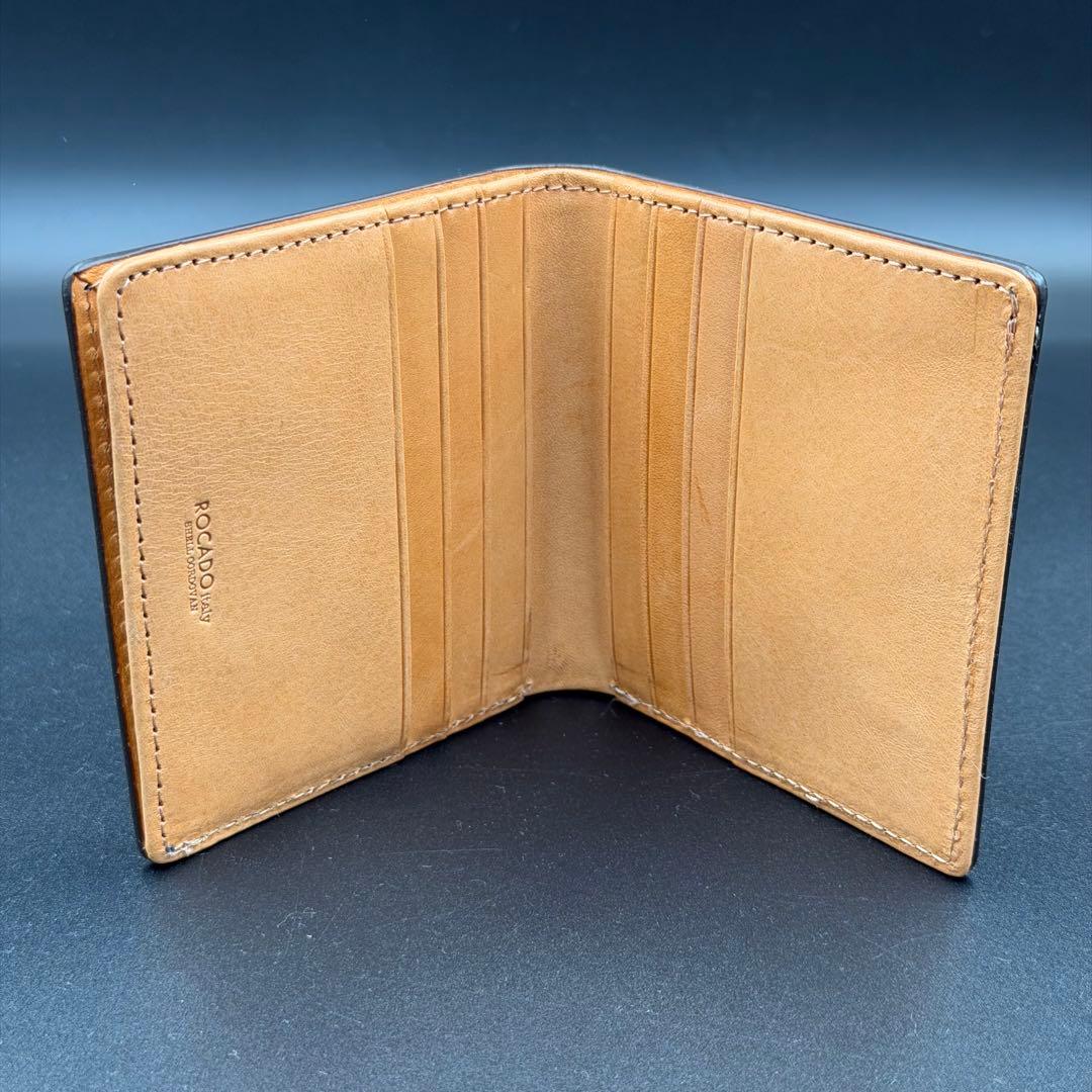 【未使用】ROCADO社 ロカド シェルコードバン 二つ折り財布 ネイビー 濃紺