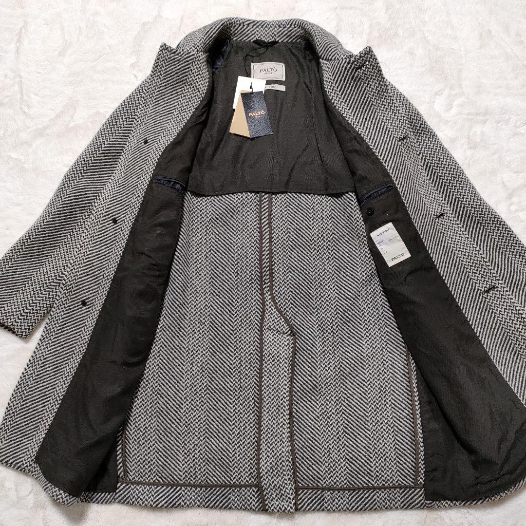 【新品未使用】PALTO パルト ヘリンボーン ステンカラーコート 定価約10万