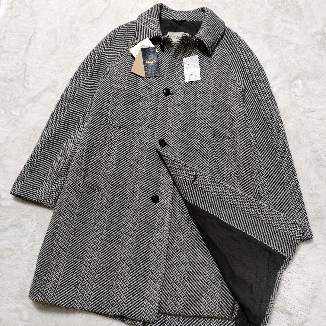【新品未使用】PALTO パルト ヘリンボーン ステンカラーコート 定価約10万