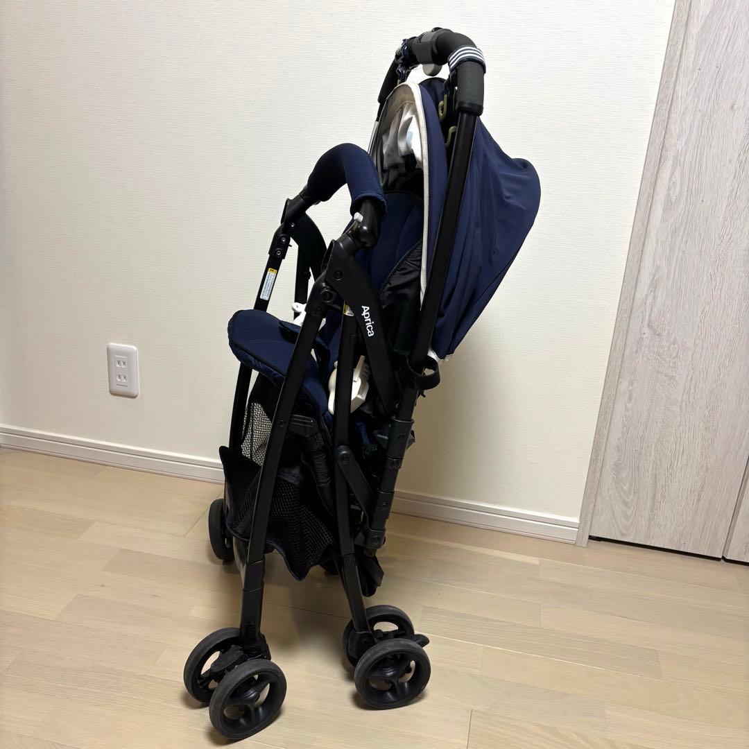 美品★説明書　レインカバー付き　Aprica アップリカ カルーンエアー 紺