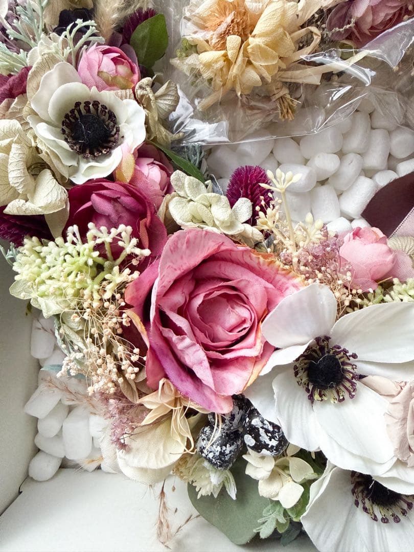 半額以下　ウェディングリースブーケ　ブートニア　アーティフィシャルフラワー