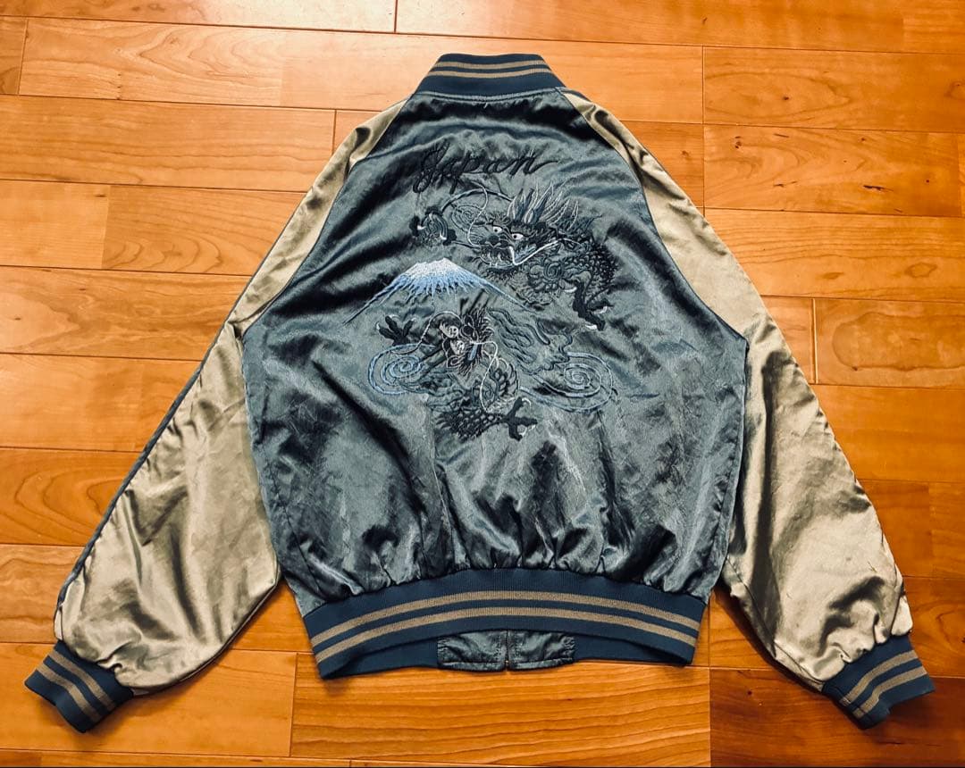 希少　入手困難　YAMA50 ヤマコ　スカジャン　竜　ドラゴン　富士山　青　M