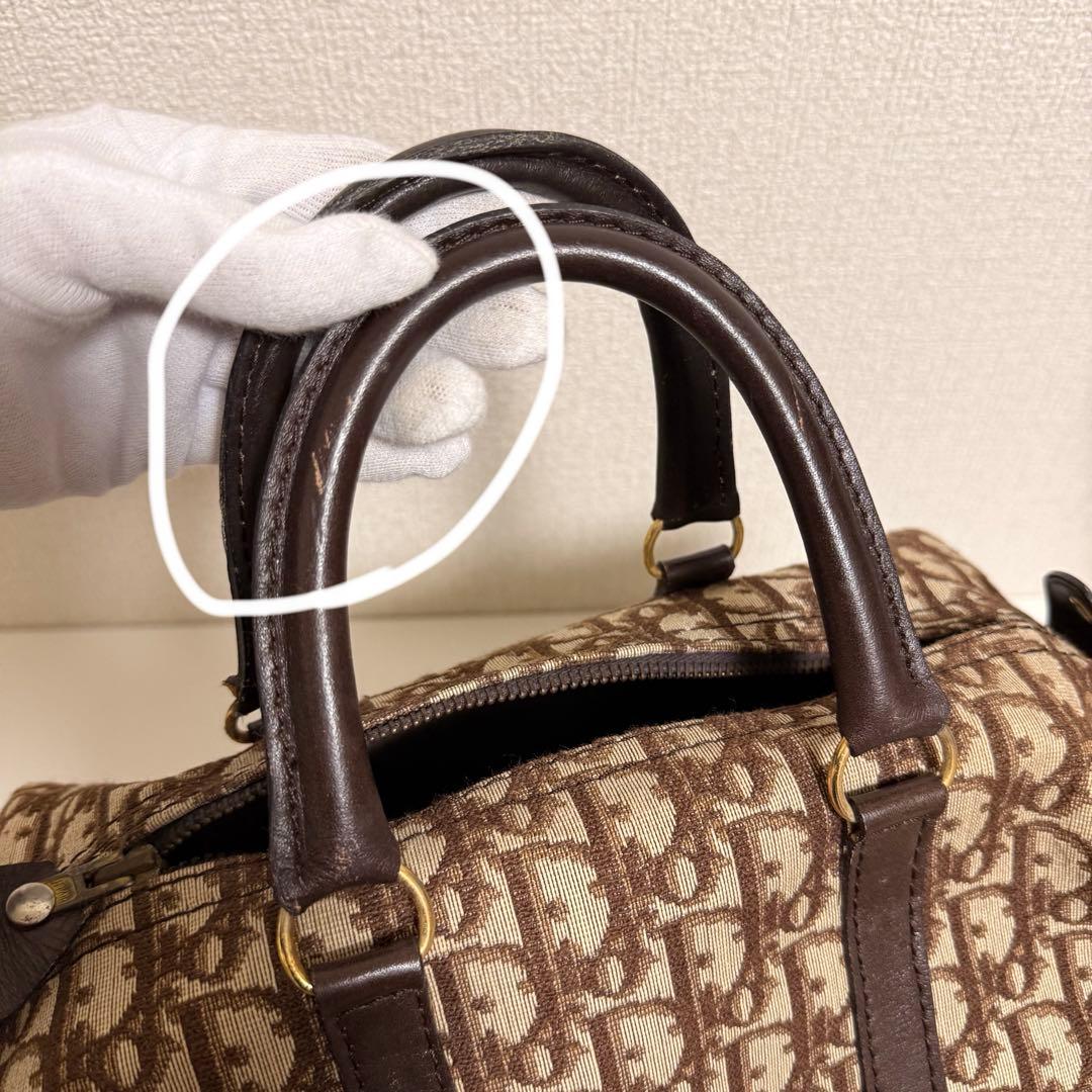 クリスチャンディオール Dior トロッター柄 ミニボストンバック