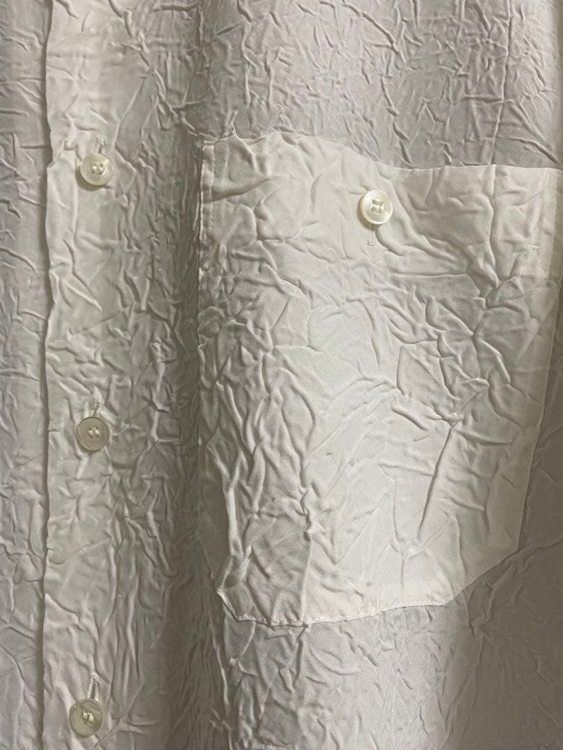 イッセイミヤケ ホワイト 長袖 シワ加工