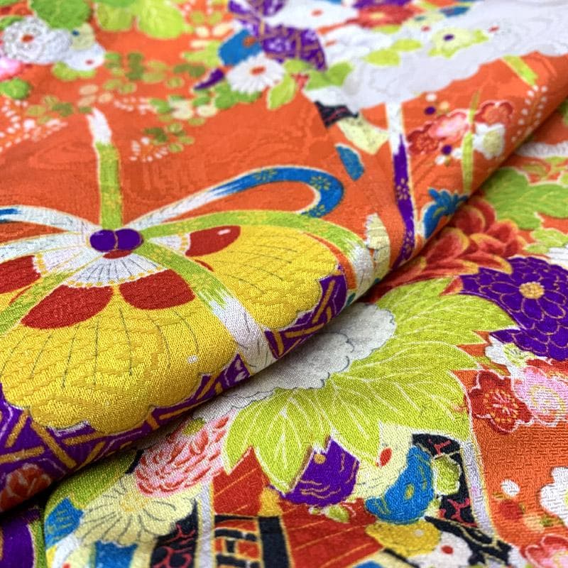 501aj68■ハーフ成人式 十三参り 女児 アンティーク着物■状態良好