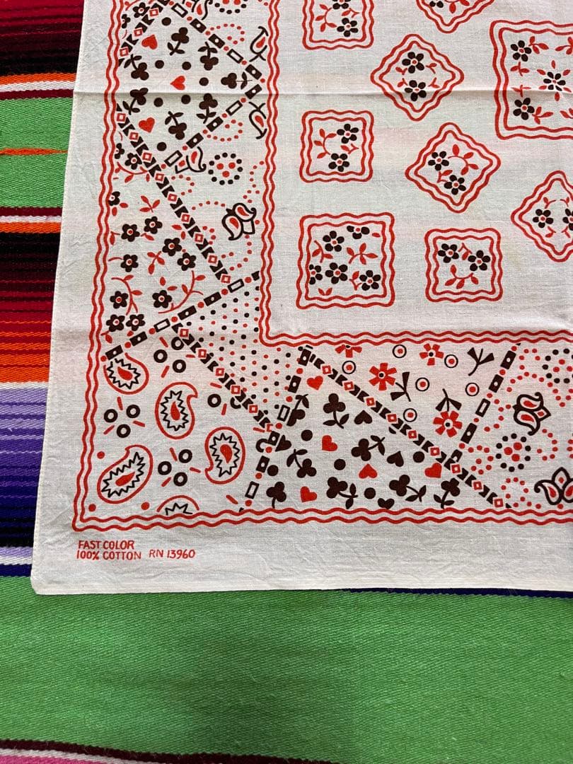 【van'z 】60s USA製 バンダナ PARIS クッキー