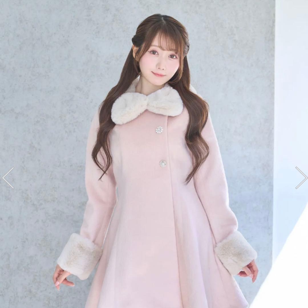 Rose Muse　tippet set flare coat ピンク