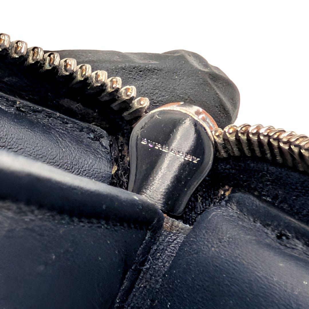 BURBERRY 長財布 バーバリー バイカラー ロゴ ネイビー 本革 ブルー